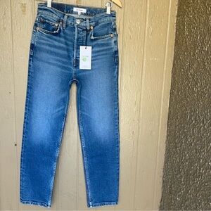 Re/Done 70’s stove pipe Blue Denim Jeans